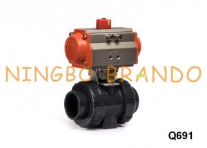 China UPVC PVC Pneumatic Actuated Ball Valve Double Acting 2'' DN50 on sale