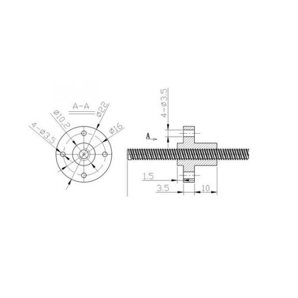 Class A TR8 8mm Lead Screw Nut Head Type Full Tooth Anti Corrosive For 3D Printing
