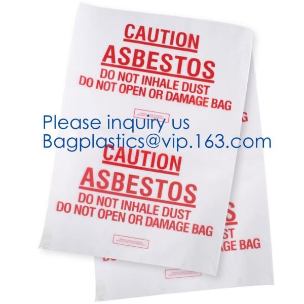 Hazardous Waste Yellow Plastic Bag Asbestos Garbage Bag,large size thicker LDPE asbestos remove bags,asbestos garbage ba