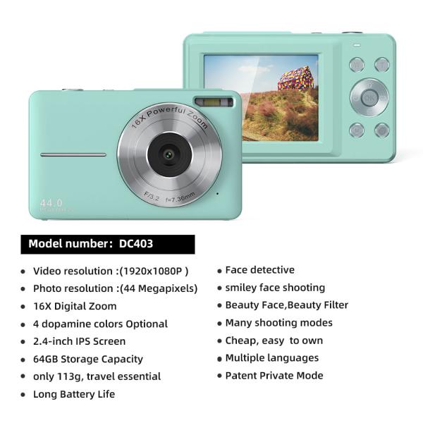 DC403 44MP HD Digital Camera 16X Digital Zoom Cameras Support For Taking Photos Recording Videos