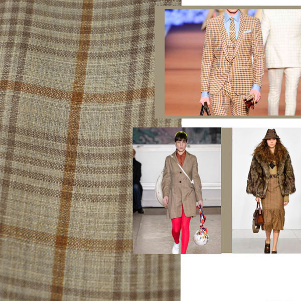 Wool Cashmere Cloth Material Beige Wool Fabric 245gsm Custom Color For Outerwear