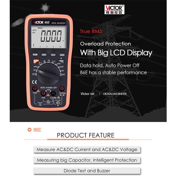 22000 Counts Digital Auto Range Multimeter LCD Display VICTOR 86E