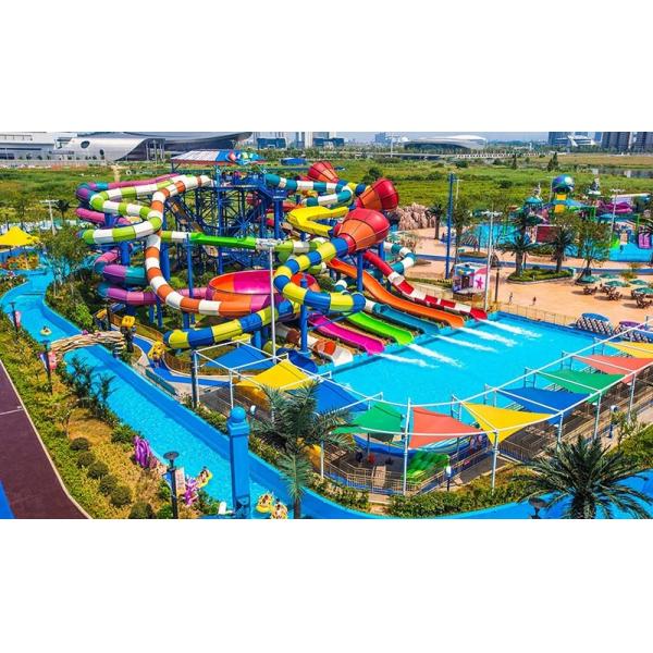 Funny Fast Fall Water Slide Playground With Fiberglass Galvanize Steel Material