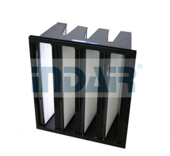 Plastic Frame V Bank Air Filter Lightweight With High Dust Holding Capacity Design