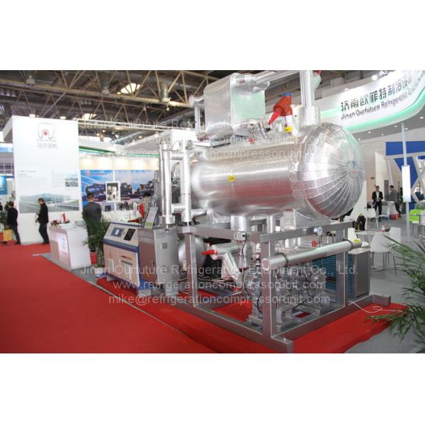 Double Stage Screw Carbon Dioxide Compressor Racks C Freezer Tunnel Based On R404A / Co2