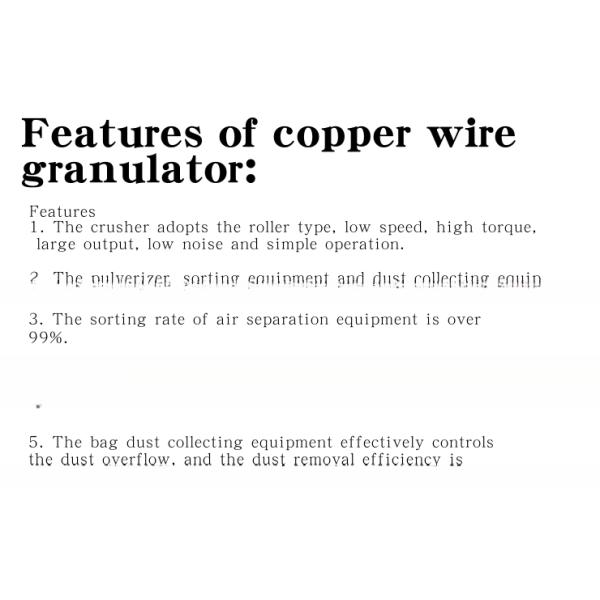 Scrap Copper Cable Crusher and Separator Function 1 Waste Wire Recycling Machine Line