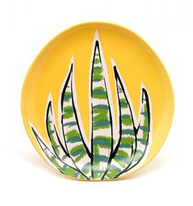 China 8.8 Inch Cactus Plants Ceramic Salad Plate Dinner Plate For Spring Summer on sale