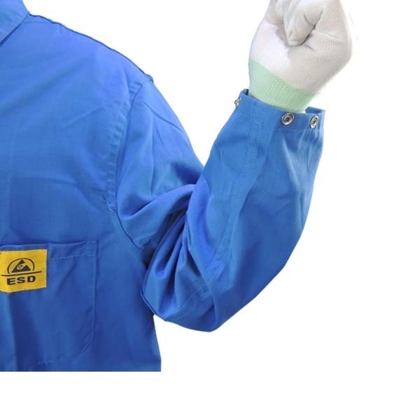 Cleanroom Lab Blue White Static Dissipative ESD Smock