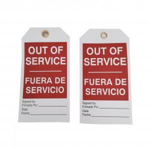 Quality Waterproof Custom Repair Tags White Red Tag Out Of Service Fuera De Servicio for sale