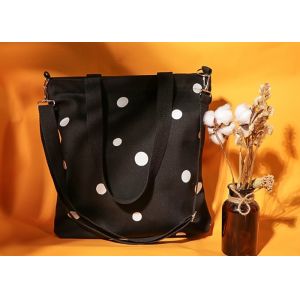 Quality Black 30x40cm Cotton Tote Bags Bulk With Adjust Long Strap for sale