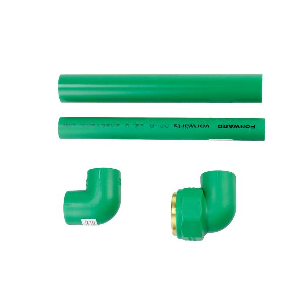 Green Plastic PPR 90 Degree Elbow Smooth Surface With Injection Molded Tech