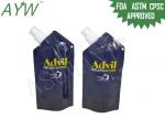 Safe Non - Toxic Cool Liquid Spout Bags FDA Navy Blue With Side Hanging Hook