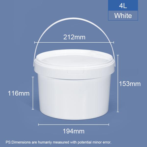 300ml 5 liter IML Customized Plastic Bucket With Lid For Honey Cookie Yogurt Butter Sauces