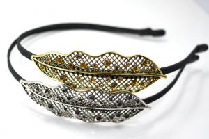 China Leaves retro diamond hair hoop headband headdress upscale wild on sale