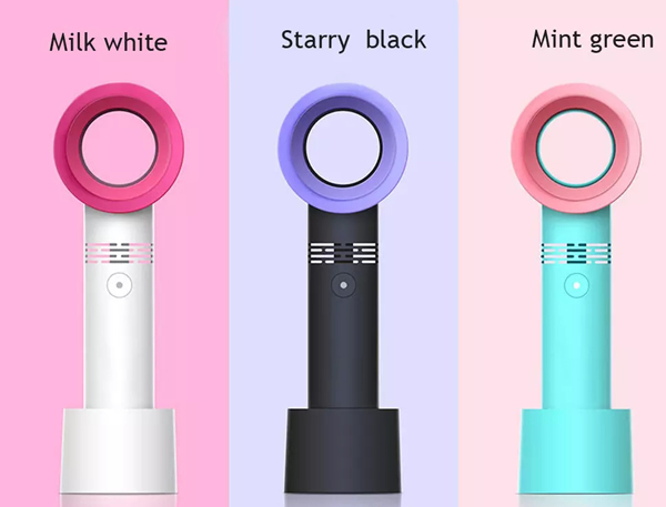 USB Mini Leafless Fan Portable Handheld Chargeable Mini Bladeless Fan