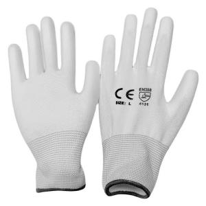 Quality Polyurethane Coated 13 Gauge Polyester Liner Hyflex Antistatic ESD PU Dipped Safety Gloves for sale