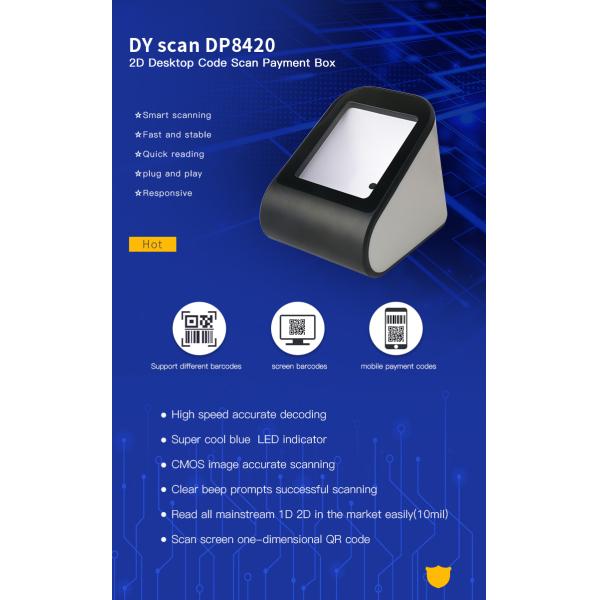 2D NFC paymnt box QR code CMOS Scan Type Automatic Barcode Scanner DP8420