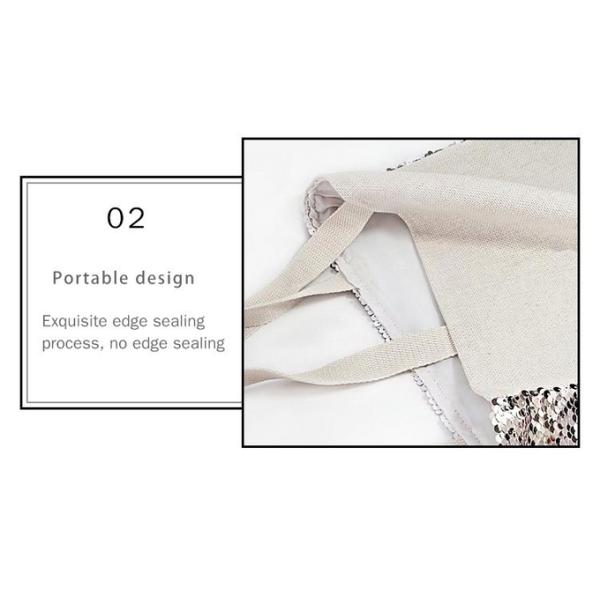 Customizable DIY Sublimation Blanks Magic Reversible Sequin Tote Bag 40*34cm