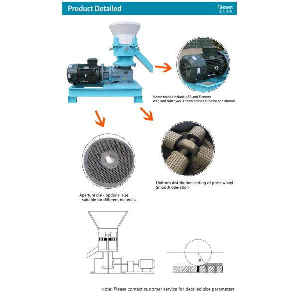 1-4TPH Multifunctional Straw Flat Die Pellet Machine For Poultry Feed