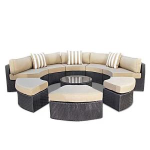 China Round Lounge Outdoor Beach Furniture Sofa PE Rattan Washable on sale