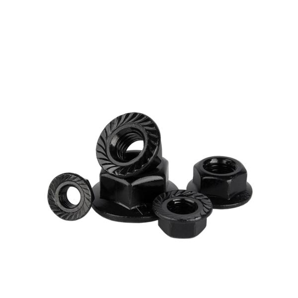 Black Zinc Hexagonal Flange Nuts M4 M5 M6 M8 M10 with Flange and ZINC PLATED