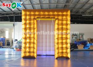 China Event Booth Displays 2.5M Golden Inflatable LED Air  Photo Booth With  Colored Lights SGS  ROHS on sale