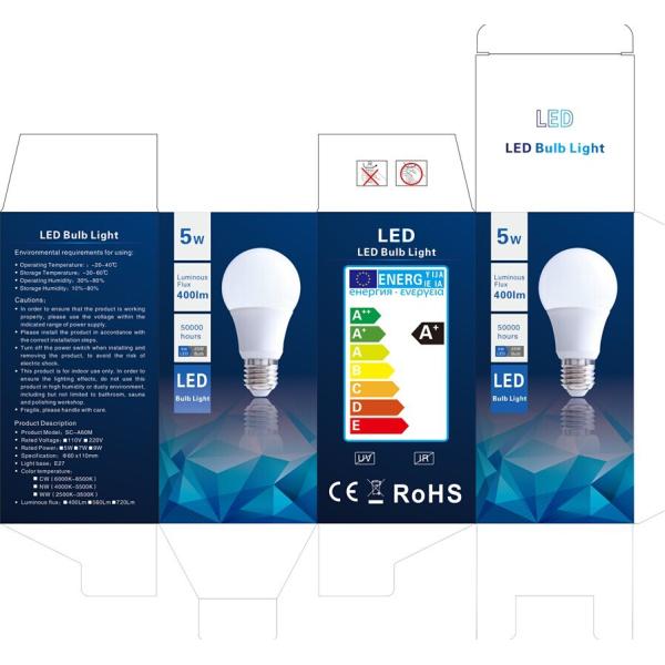 E27 7w led bulb plastic housing led bulb lamp