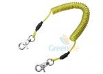 Translucent Colorful Plastic Coil Lanyard PU Covered Flexible Anti Lost Spring