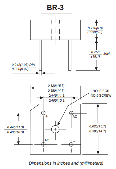 3A Half Wave Single Phase Silicon Bridge Rectifier BR 34 BR 610 BR 68 BR 62 BR 1010 BR 5006