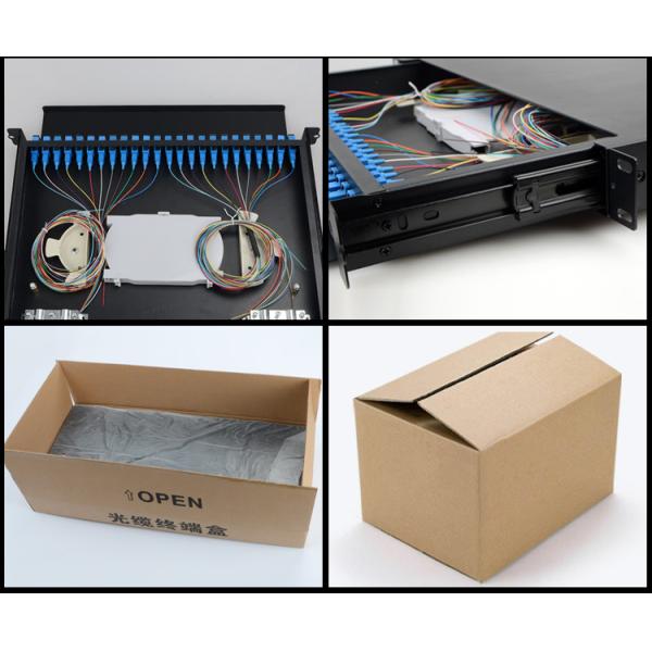 1U Fiber Patch Panel 24 Port Black Fiber Optic Termination Box Rack Mount