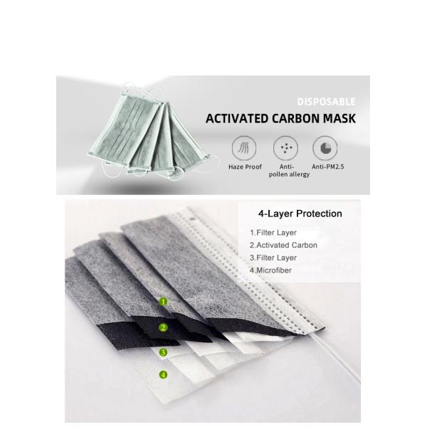 4 Ply Respiratory Activated Carbon Dust Masks High Elastic Earband Anti Germs