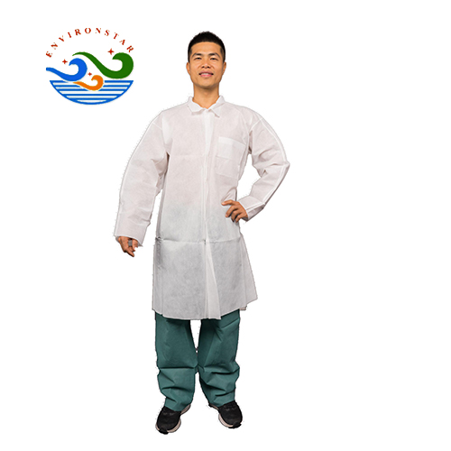 White Anti Static Polypropylene Disposable SPP Lab Coat