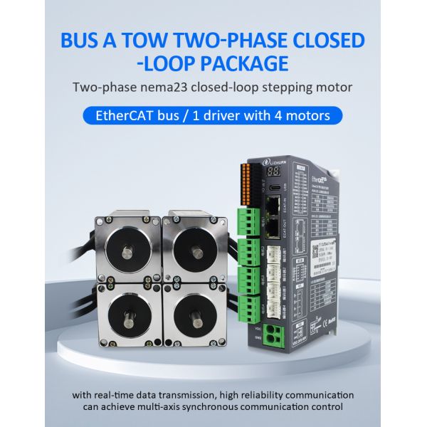 Lichuan 4-Axis DC Closed Loop Stepper Motor Drivers Kit 1.0N.m 2Phase Nema23 DC24V~50V 3.0/4.0A 1000PPR