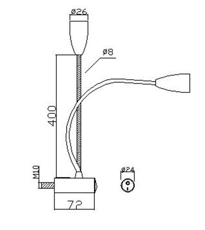 80 Color Rendering Index Gooseneck Led Headboard Reading Wall Lamp For Hotel Baeroom Light