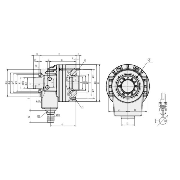CNC Tool Holder High Speed Through Hole Rotary Oil Cylinder Hydraulic Actuator