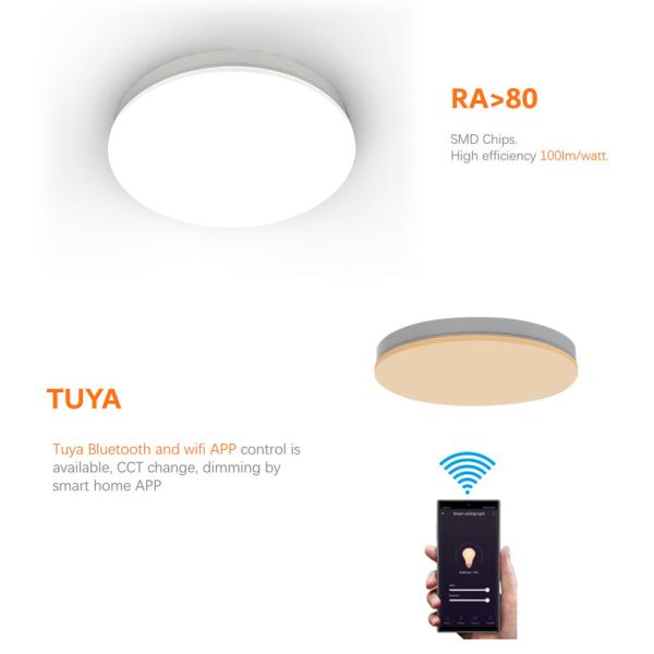 15W 28W Round Sensor Ceiling Light IP54 Dimmable Motion Activated Ceiling Light