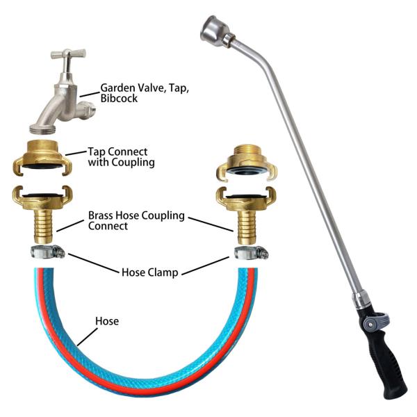 Aluminum Soft Rain Water Spray Lance With Thumb Control