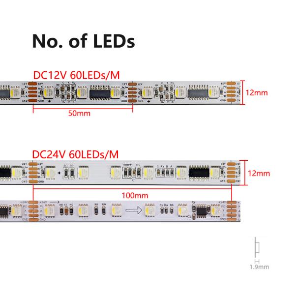 Dmx512 Addressable LED Strip Smd 5050 Rgbw Rgbww 4 In 1 For Home Decoration