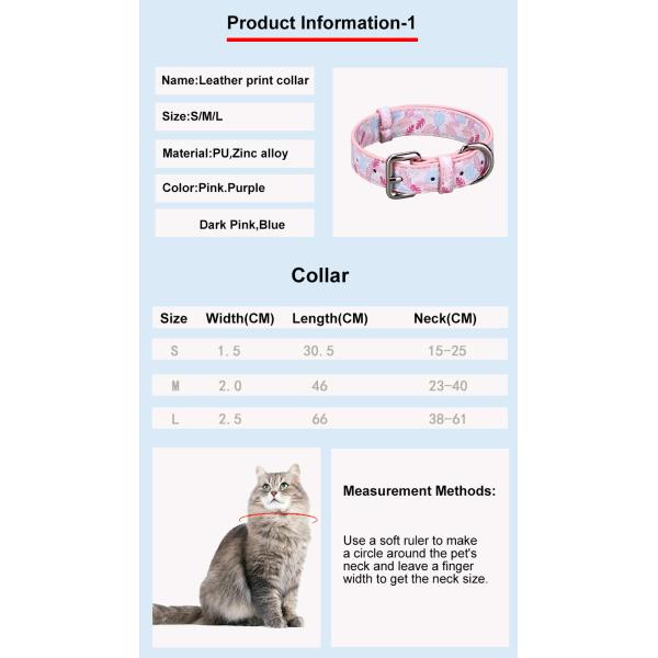 Custom Printed Harness Leash Set Pu Leather Dog Collar Leash Set