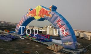 China 12m Span by 4m High Oxford Fabric Inflatable Arch For Promotion For Advertisement Red Bull on sale