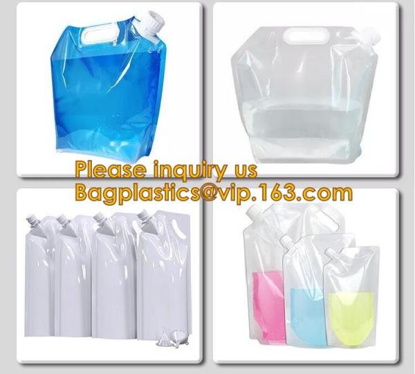 Stand up foldable water spout pouches /bottle bags,Climbing Plastic Foldable Water Bottle Collapsible Bag For Drinking
