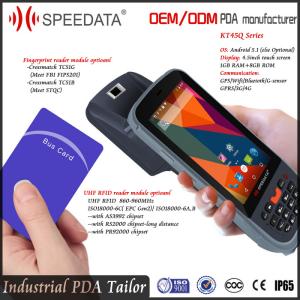 Quality Integrated Handheld UHF RFID Reader , Waterproof Barcode Scanner Fingerprint for sale