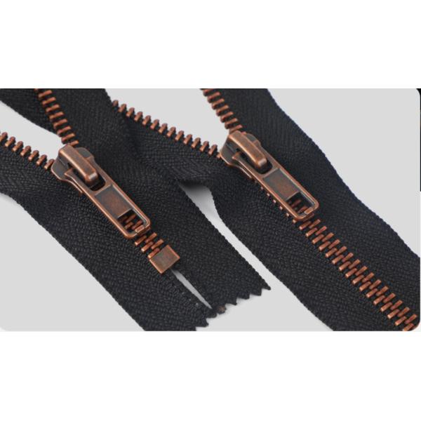 #5 Copper Zipper Eco Friendly Silver Jacket Zipper Customized