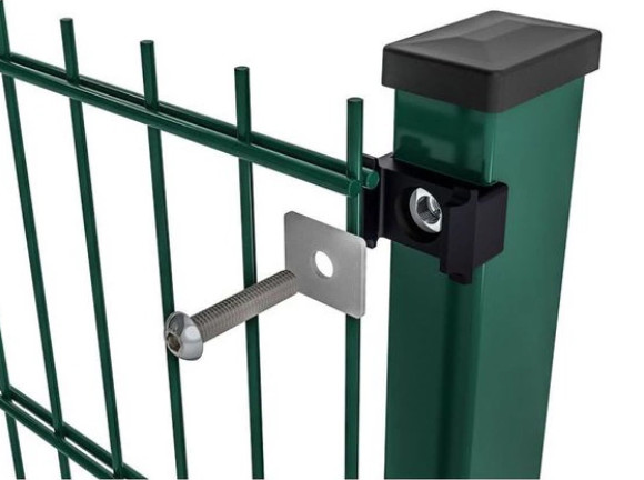 Powder Coated Green Color Double Rod Mat Fences For Garden 1.8*3m