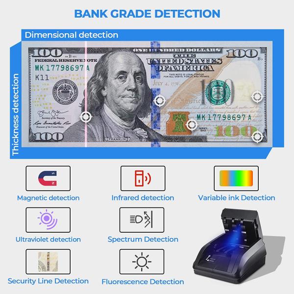 AL-137 Counterfeit Money Detector USD RUB Fake Currency Detection Machine FCC