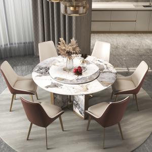 China Table Top 4CM /2CM Modern Marble Round Table With Turntable on sale