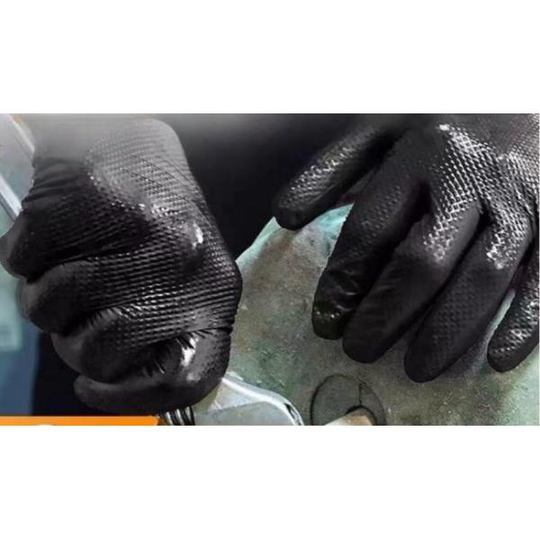 8.0gr Nitrile Diamond Pattern Disposable Gloves EN374-3 / EN374-4 Certificated Safety Gloves
