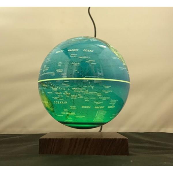 wooden base magnetic floating levitation 6inch or 7inch globe with colorful light change