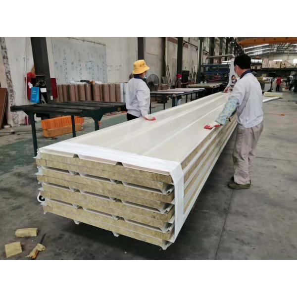Fireproof S Type Connection Rock Wool Sandwich Panel 50mm Thickness