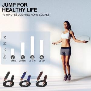 China Skipping Rope with Ball Bearings Rapid Speed Jump Rope Cable and 6”Memory Foam Handles Ideal for Aerobic Exercise on sale